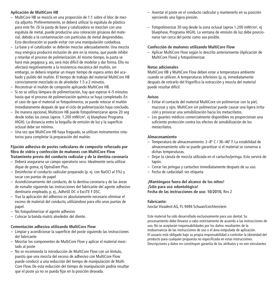 Ivoclar Vivadent MultiCore v.2 User Manual | Page 13 / 40