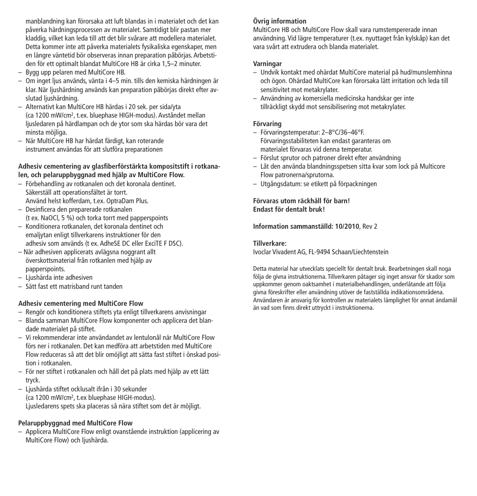 Ivoclar Vivadent MultiCore v.2 User Manual | Page 18 / 40