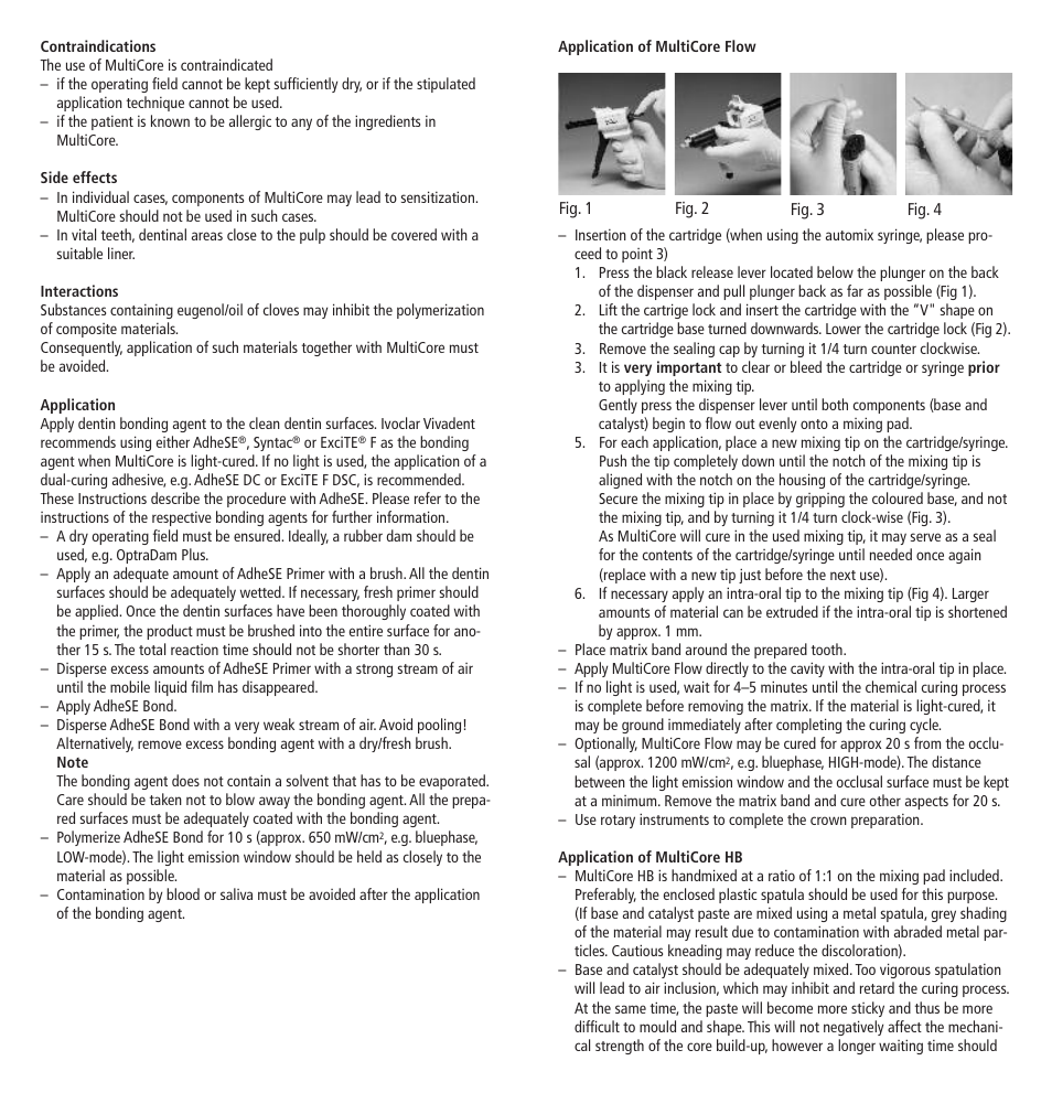 Ivoclar Vivadent MultiCore v.2 User Manual | Page 2 / 40