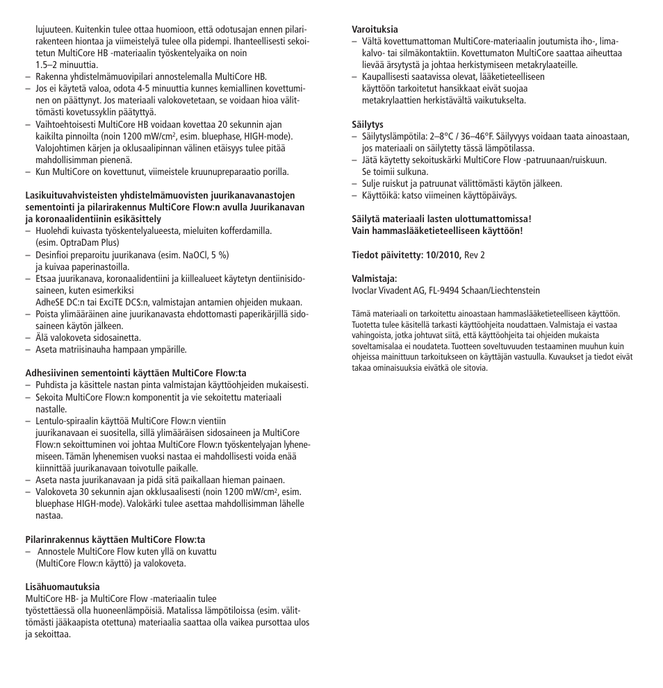 Ivoclar Vivadent MultiCore v.2 User Manual | Page 23 / 40