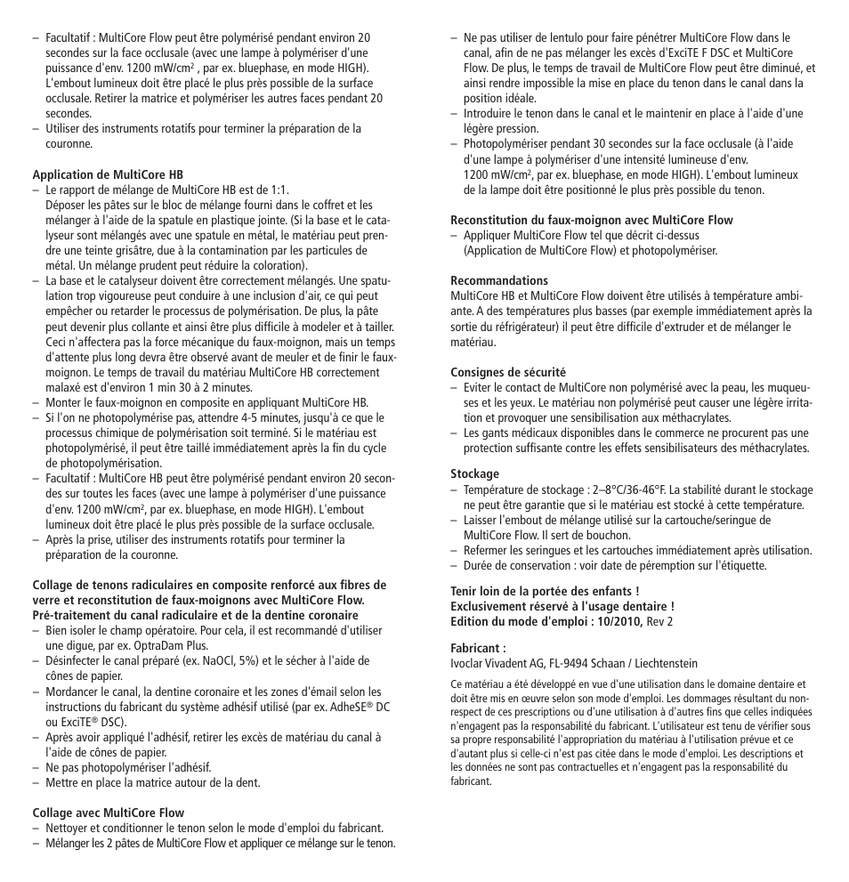 Ivoclar Vivadent MultiCore v.2 User Manual | Page 8 / 40