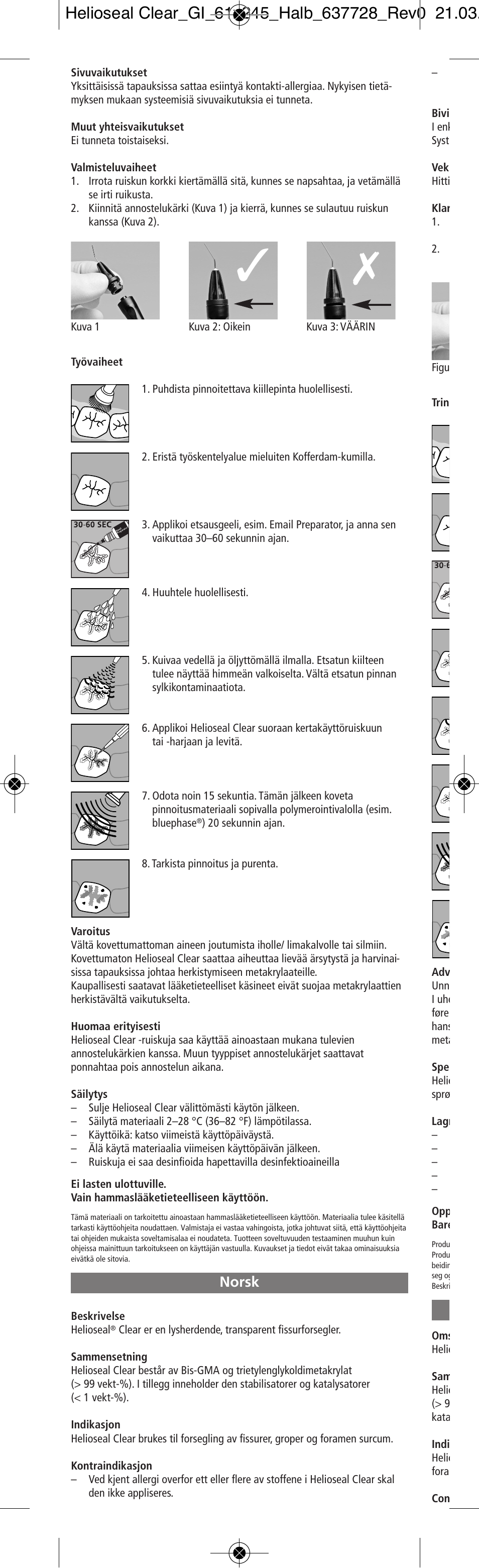 Norsk | Ivoclar Vivadent Helioseal Clear v.2 User Manual | Page 10 / 18