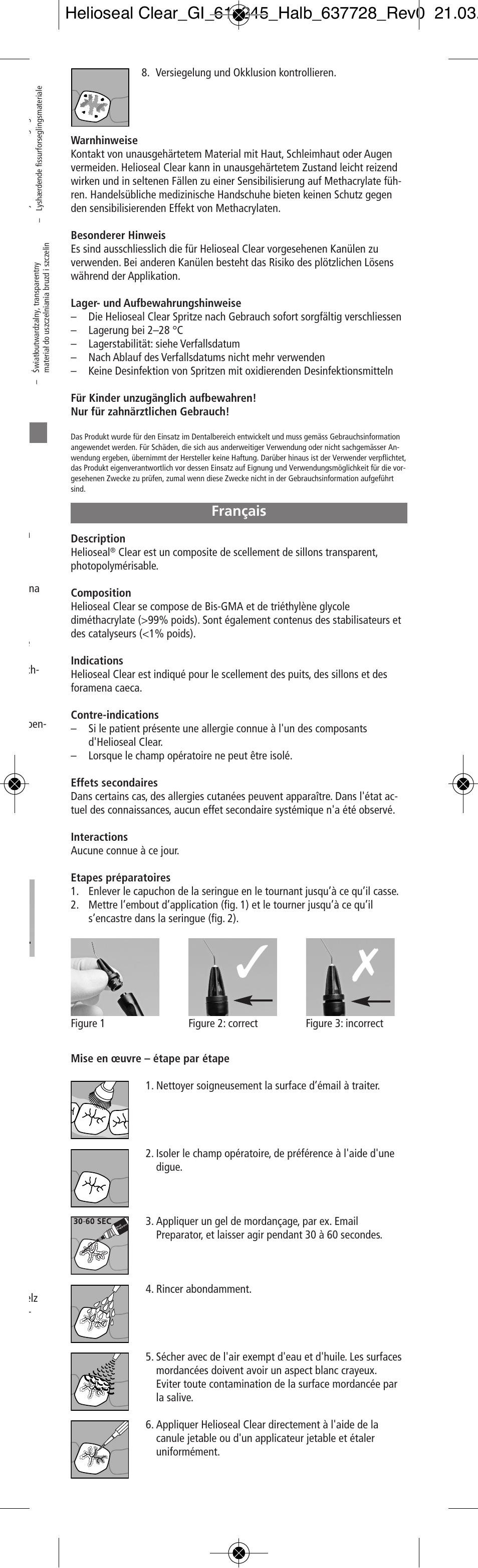 Français | Ivoclar Vivadent Helioseal Clear v.2 User Manual | Page 3 / 18