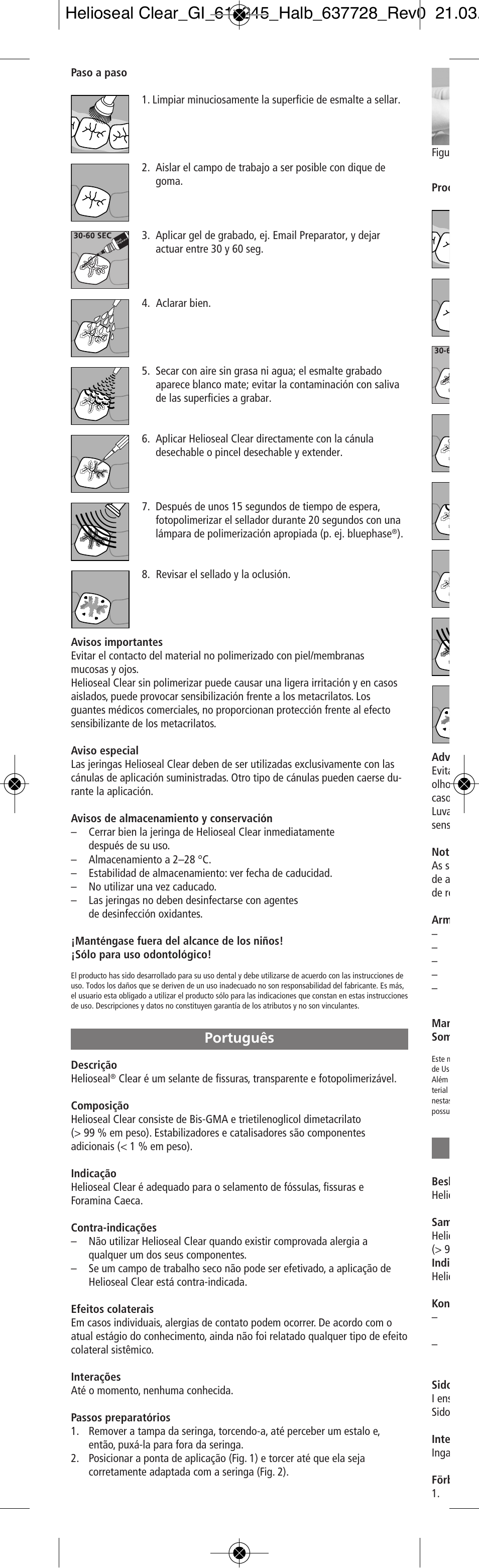 Português | Ivoclar Vivadent Helioseal Clear v.2 User Manual | Page 6 / 18