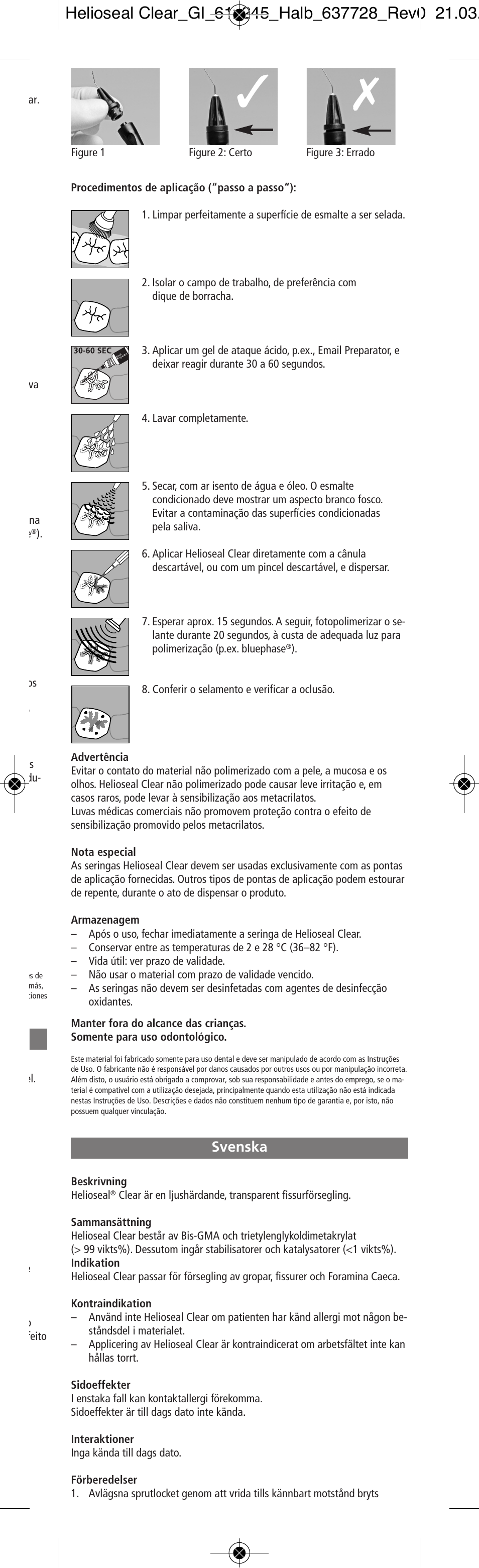 Svenska | Ivoclar Vivadent Helioseal Clear v.2 User Manual | Page 7 / 18