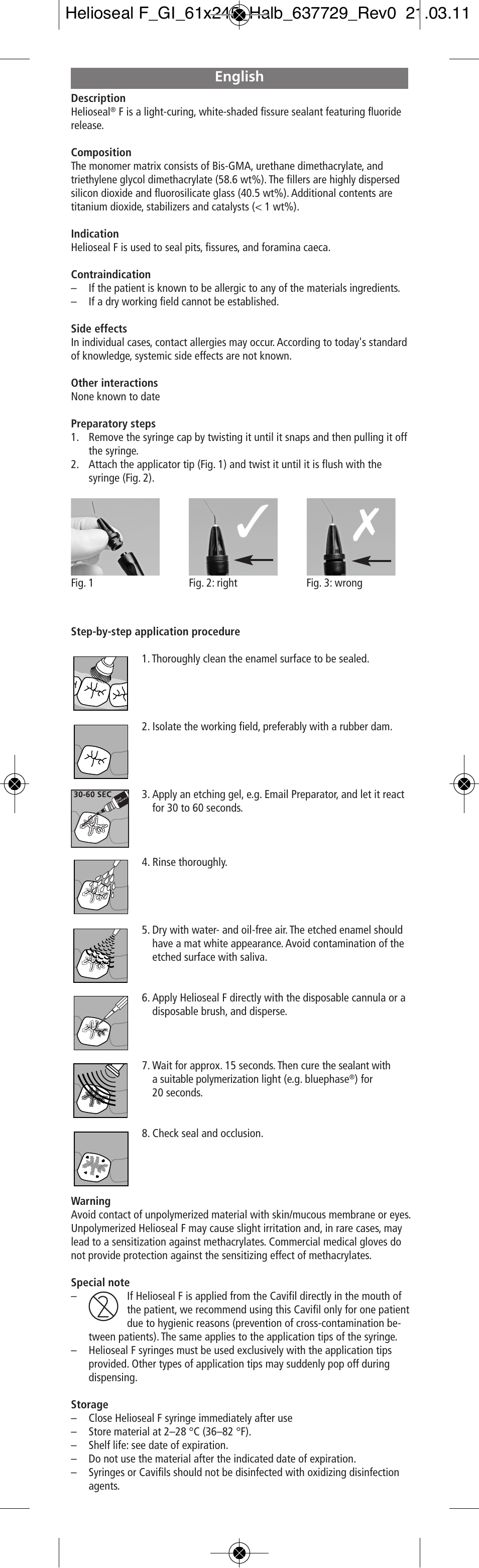 Ivoclar Vivadent Helioseal F v.2 User Manual | 20 pages