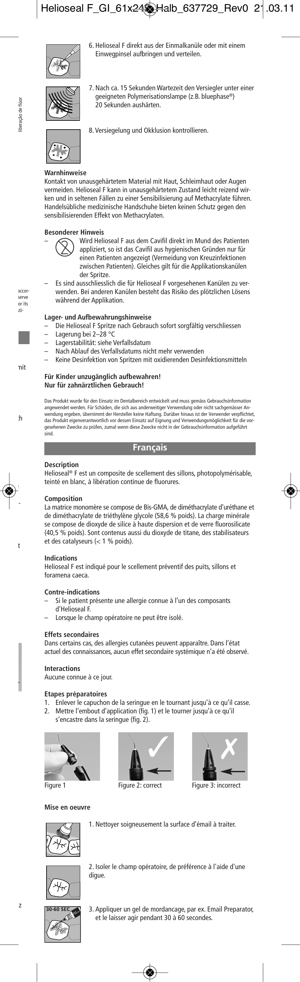 Français | Ivoclar Vivadent Helioseal F v.2 User Manual | Page 3 / 20