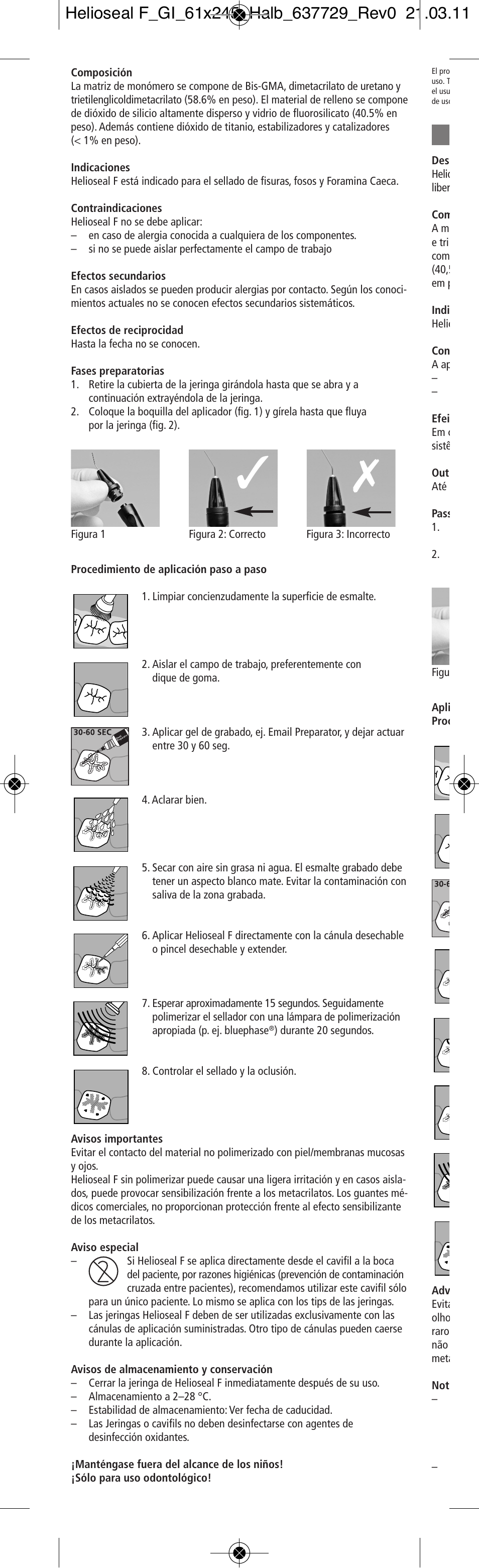 Español | Ivoclar Vivadent Helioseal F v.2 User Manual | Page 6 / 20