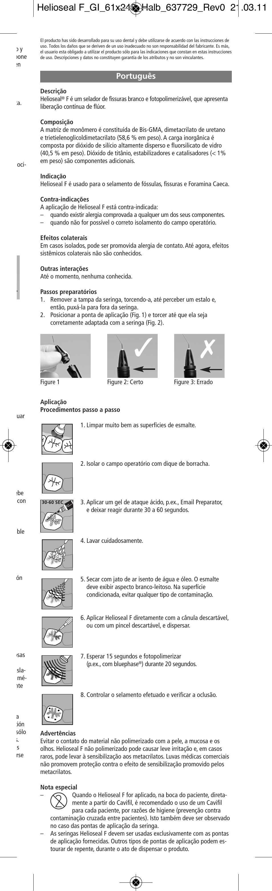 Português | Ivoclar Vivadent Helioseal F v.2 User Manual | Page 7 / 20