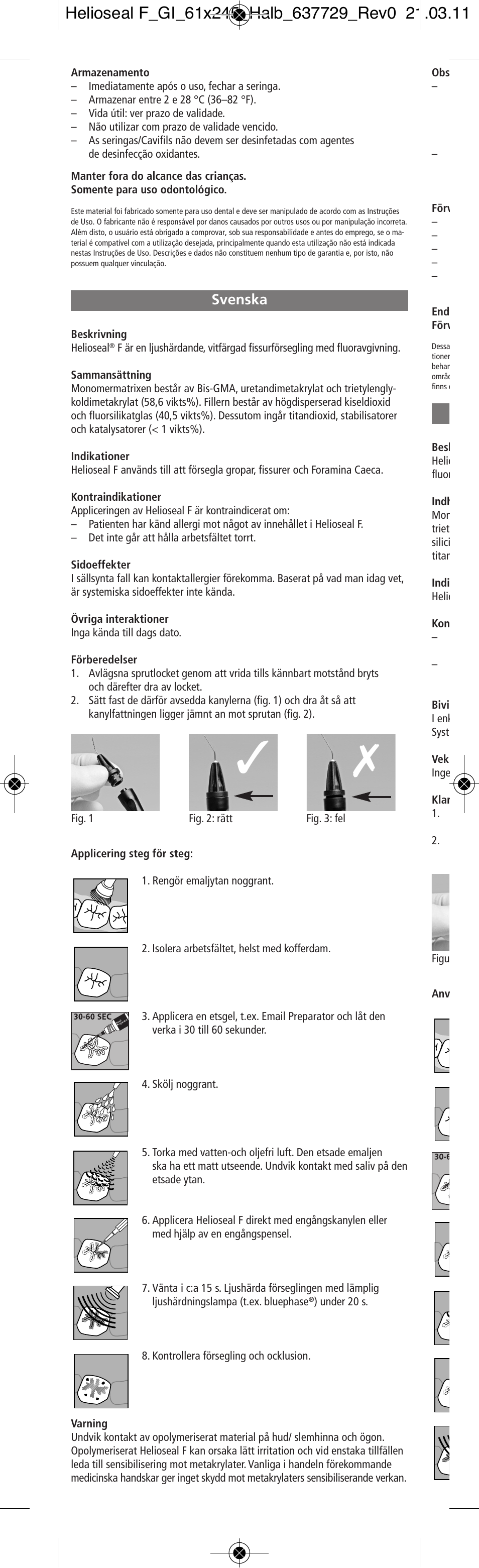 Svenska | Ivoclar Vivadent Helioseal F v.2 User Manual | Page 8 / 20
