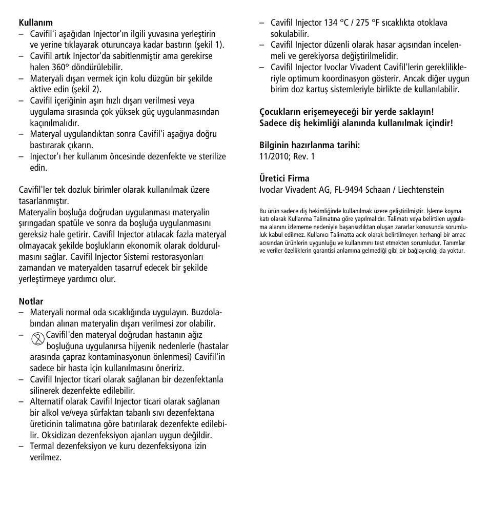 Ivoclar Vivadent Cavifil Injector v.2 User Manual | Page 20 / 24