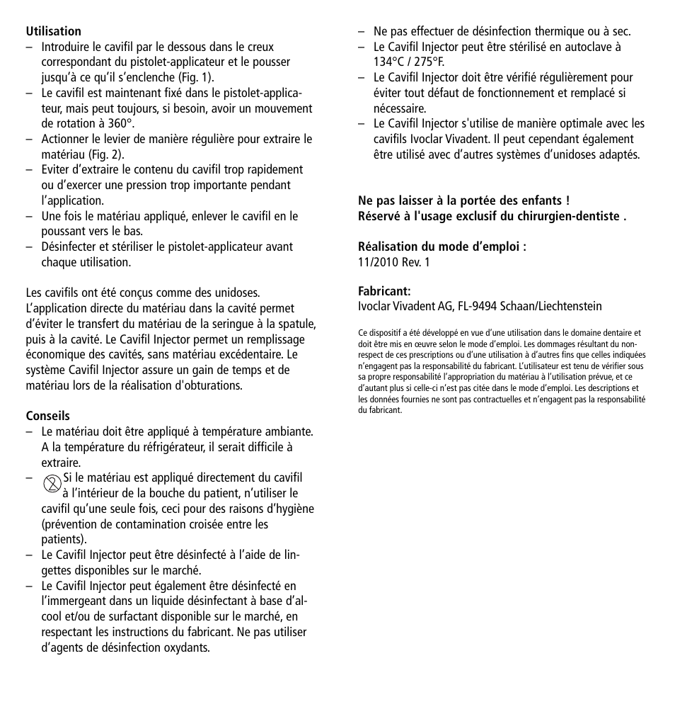 Ivoclar Vivadent Cavifil Injector v.2 User Manual | Page 5 / 24