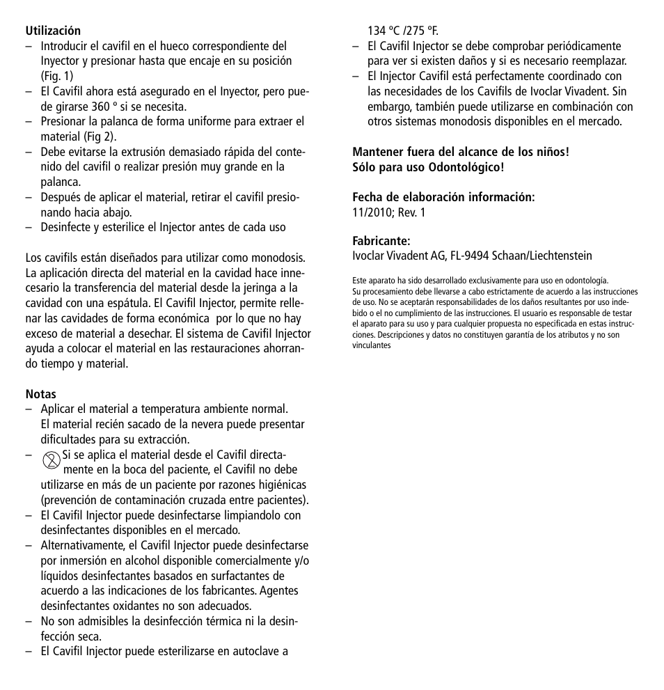 Ivoclar Vivadent Cavifil Injector v.2 User Manual | Page 8 / 24