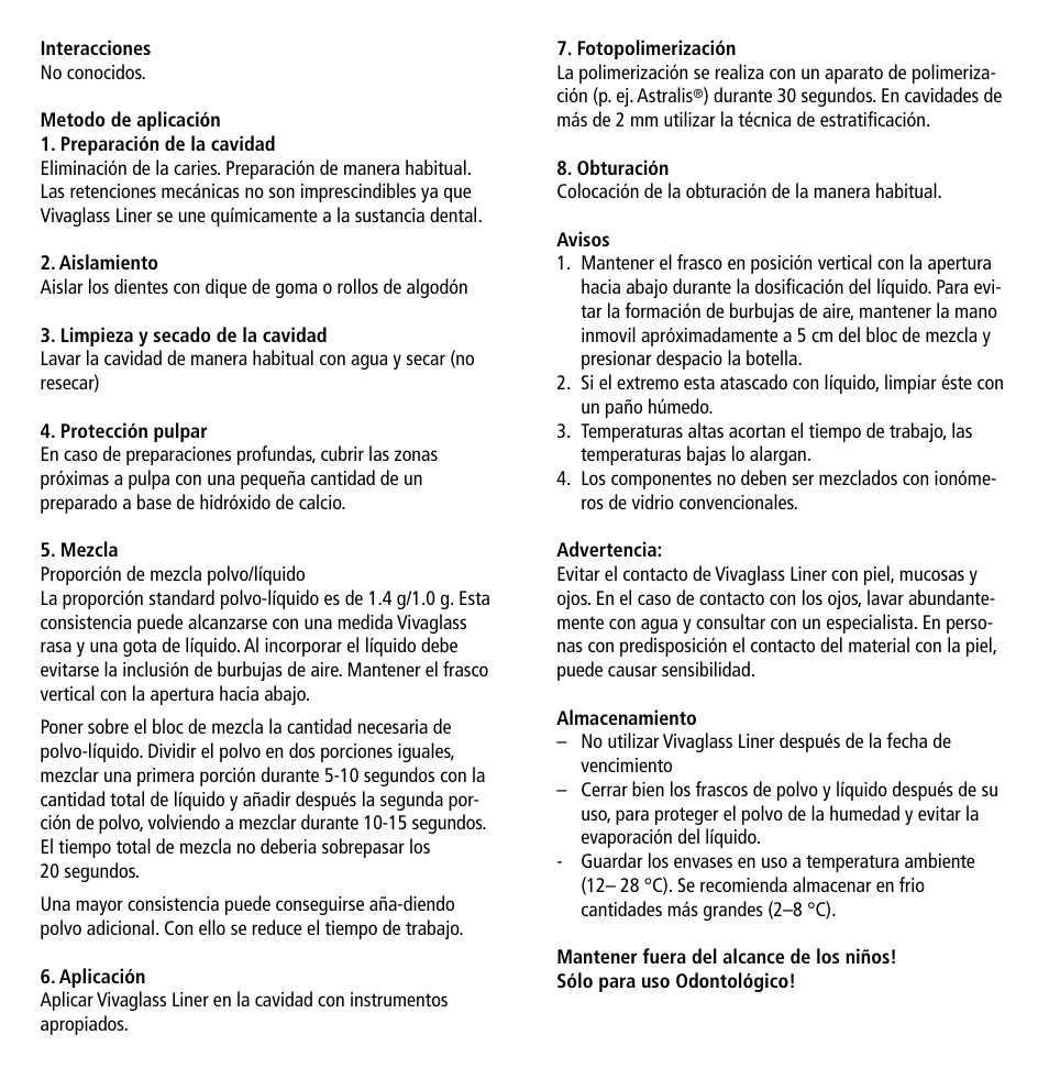 Ivoclar Vivadent Vivaglass Liner v.1 User Manual | Page 10 / 24