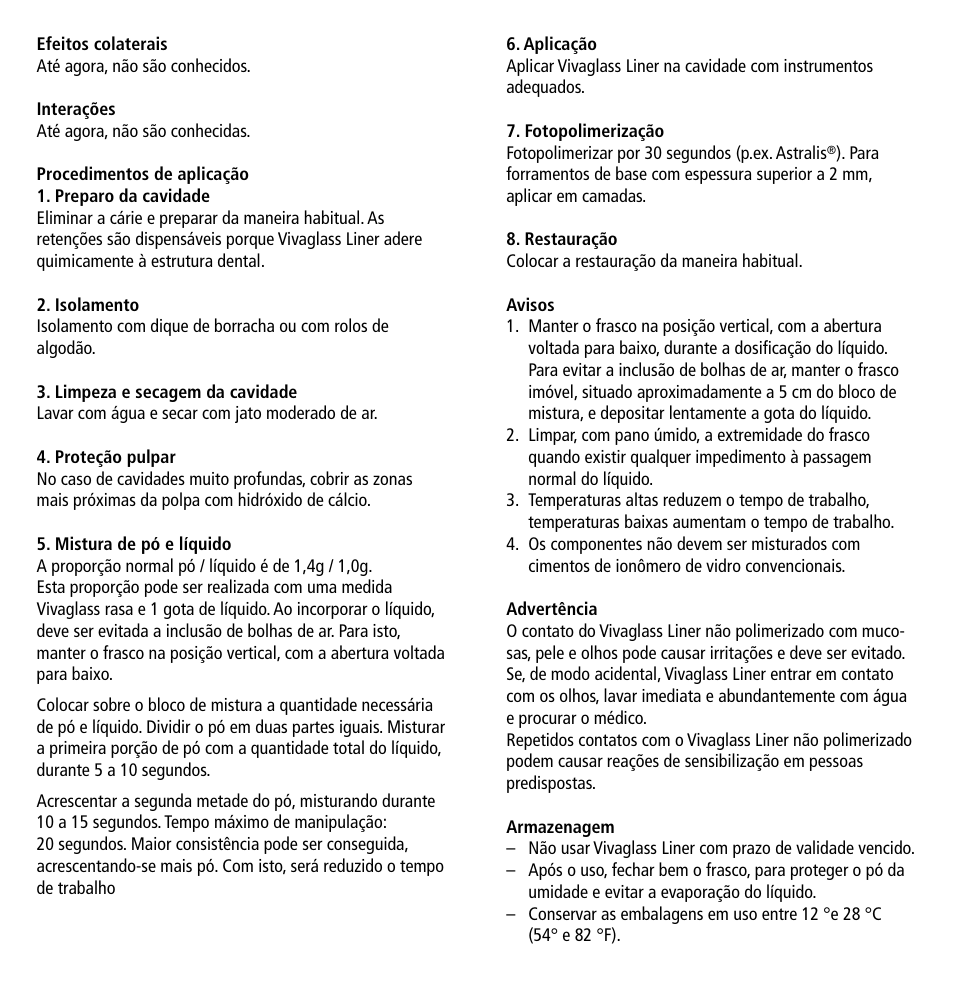 Ivoclar Vivadent Vivaglass Liner v.1 User Manual | Page 12 / 24