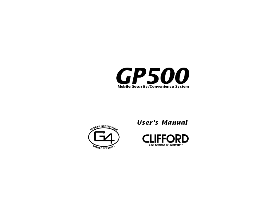 CLIFFORD GP500 User Manual | 28 pages