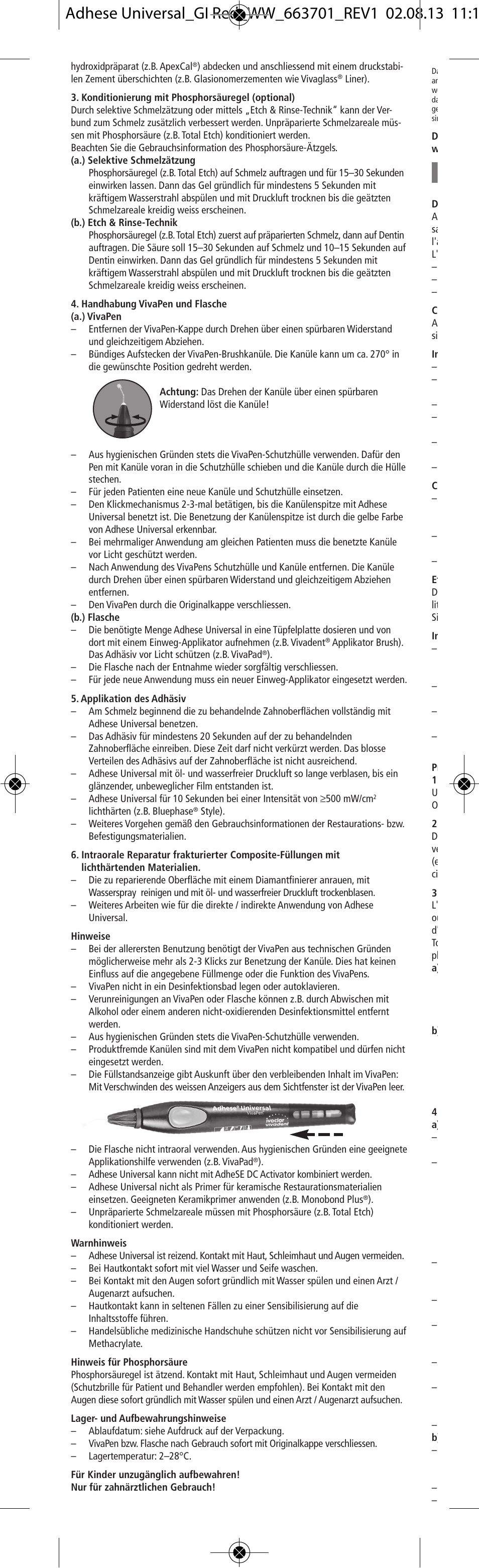 Ivoclar Vivadent Adhese Universal v.2 User Manual | Page 4 / 48