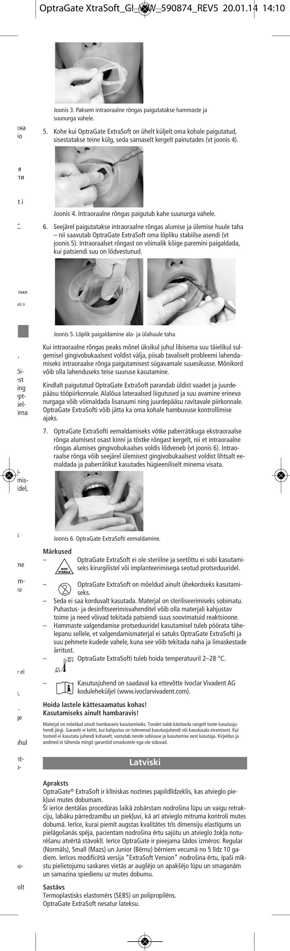 Latviski | Ivoclar Vivadent OptraGate ExtraSoft Version v.5 User Manual | Page 43 / 48