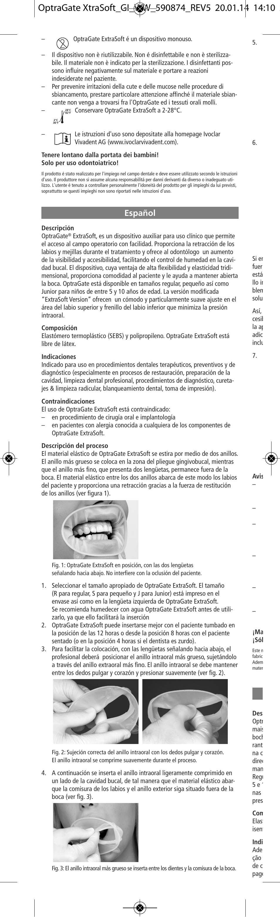 Español | Ivoclar Vivadent OptraGate ExtraSoft Version v.5 User Manual | Page 8 / 48