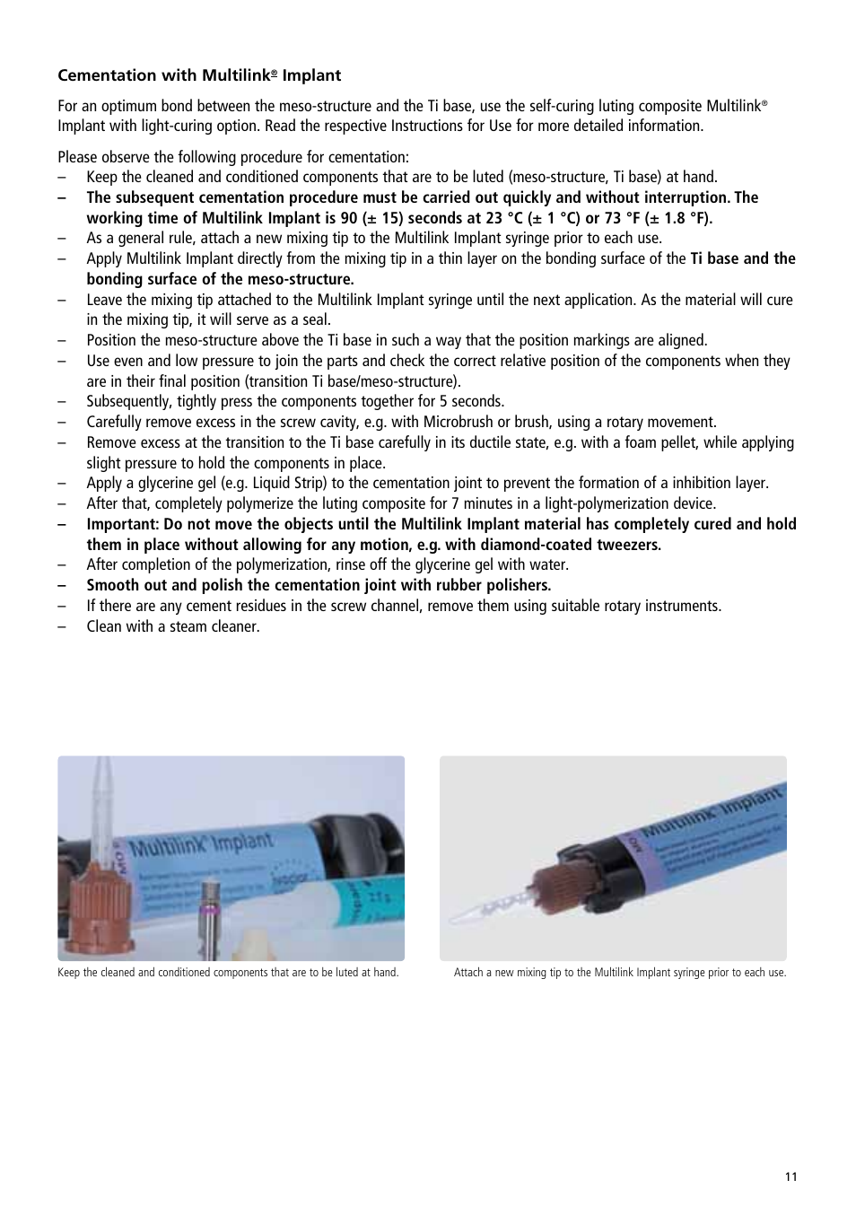 Ivoclar Vivadent IPS e.max Abutment Solutions Cem Kit v.3 User Manual | Page 11 / 80