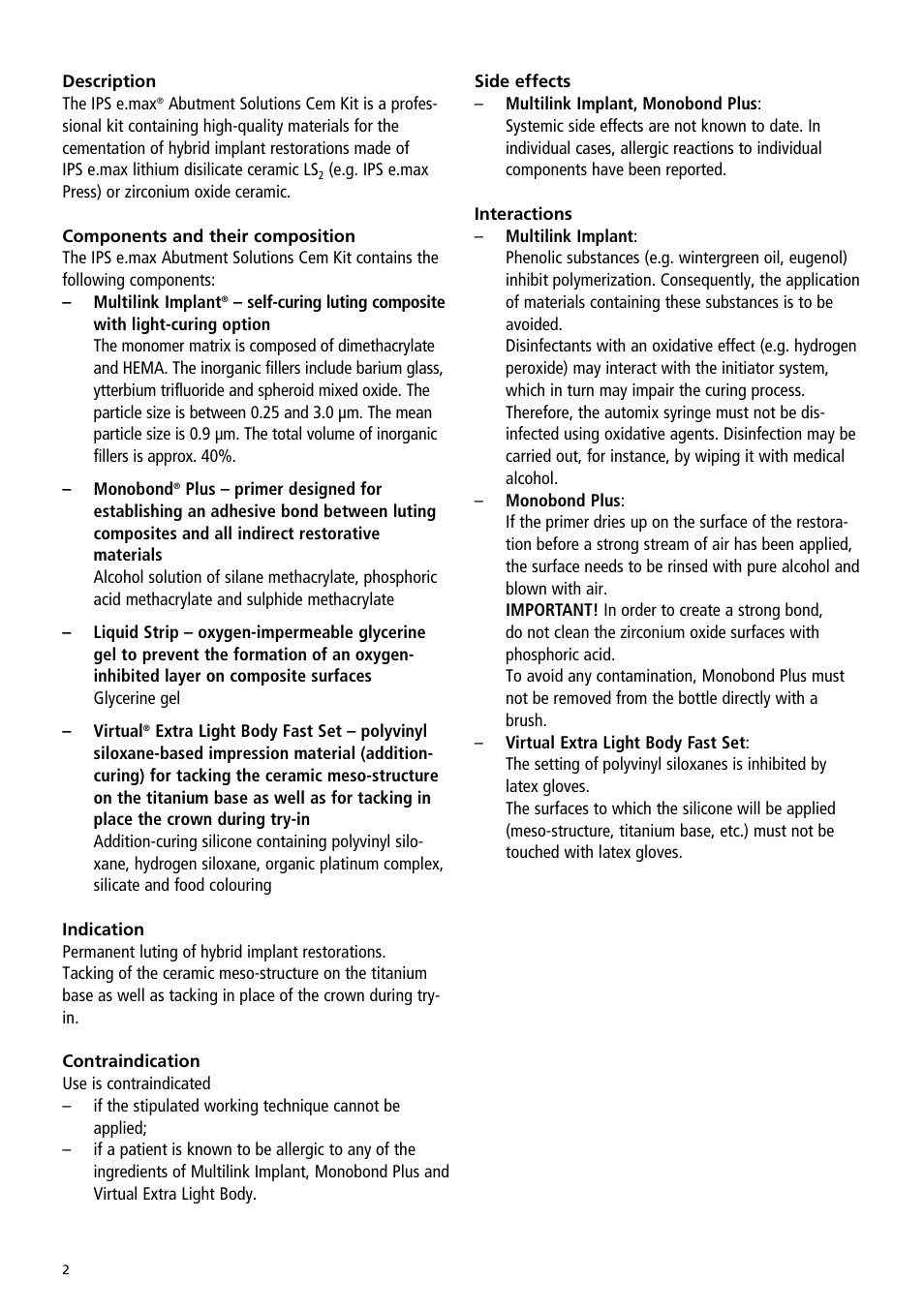 Ivoclar Vivadent IPS e.max Abutment Solutions Cem Kit v.3 User Manual | Page 2 / 80
