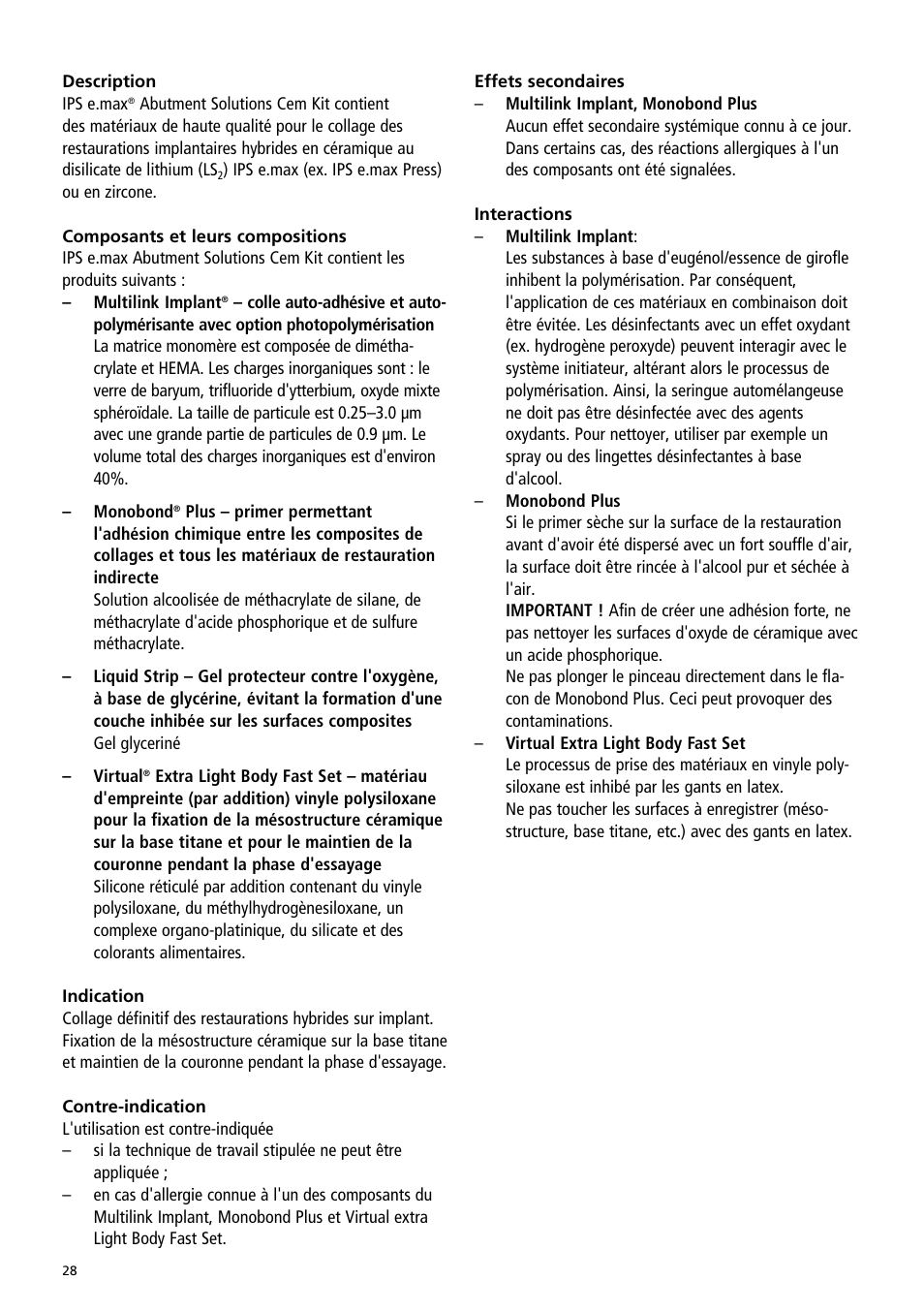 Ivoclar Vivadent IPS e.max Abutment Solutions Cem Kit v.3 User Manual | Page 28 / 80