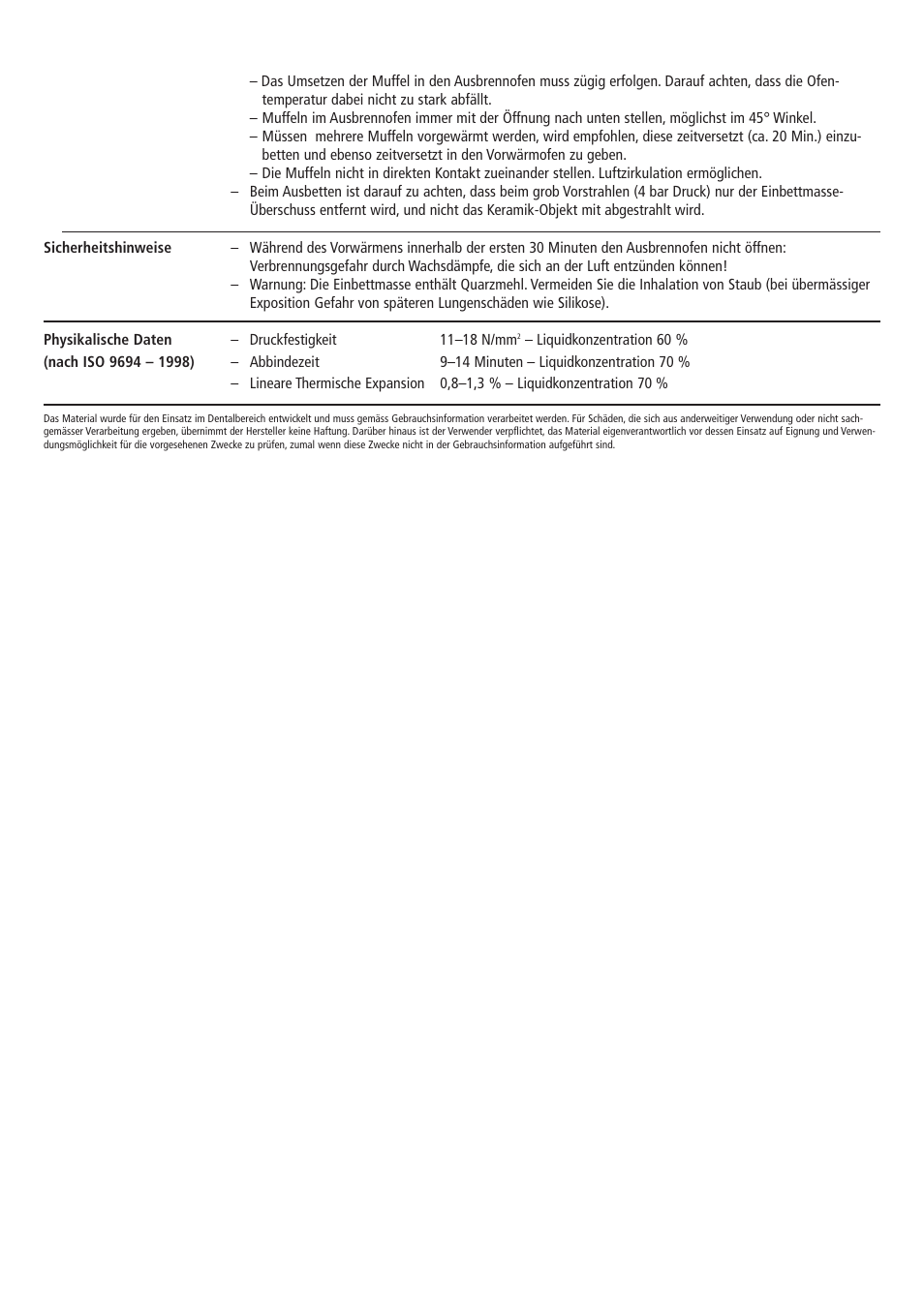 Ivoclar Vivadent IPS PressVEST Speed v.1 User Manual | Page 11 / 52