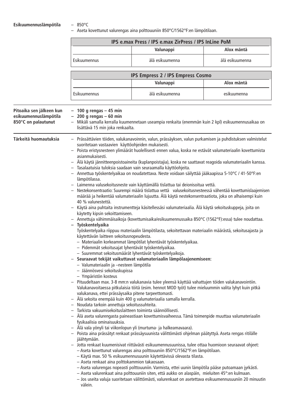 Ivoclar Vivadent IPS PressVEST Speed v.1 User Manual | Page 38 / 52
