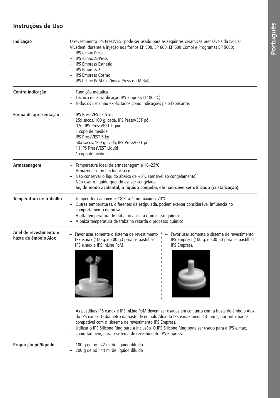 Português | Ivoclar Vivadent IPS PressVEST v1.pdf User Manual | Page 26 / 54