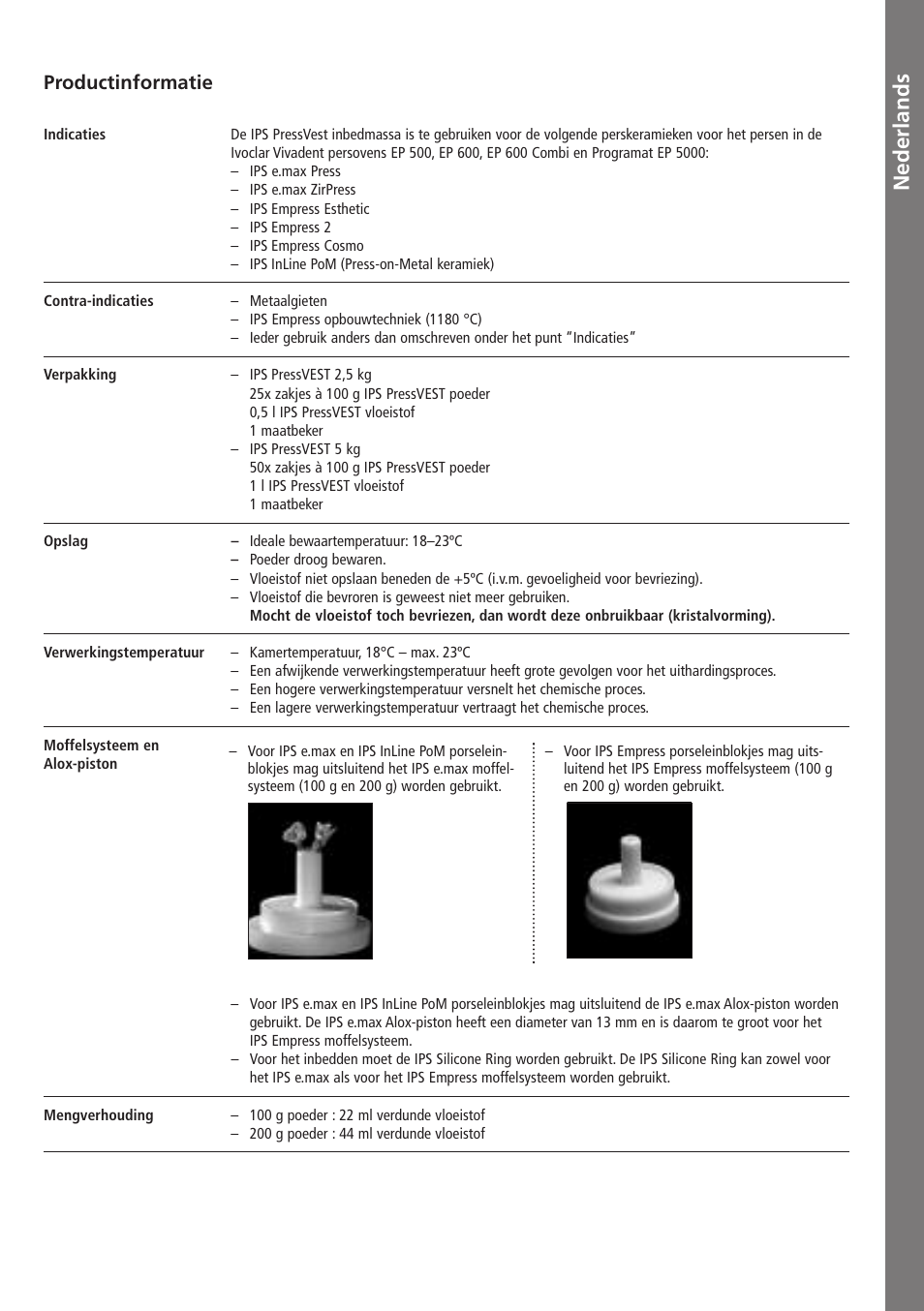 Nederlands | Ivoclar Vivadent IPS PressVEST v1.pdf User Manual | Page 46 / 54