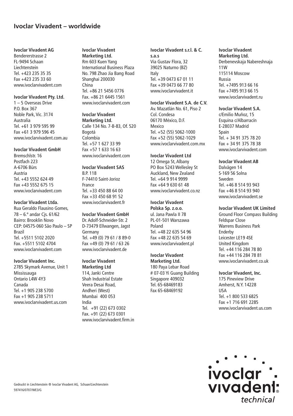 Ivoclar vivadent – worldwide | Ivoclar Vivadent IPS PressVEST v1.pdf User Manual | Page 54 / 54
