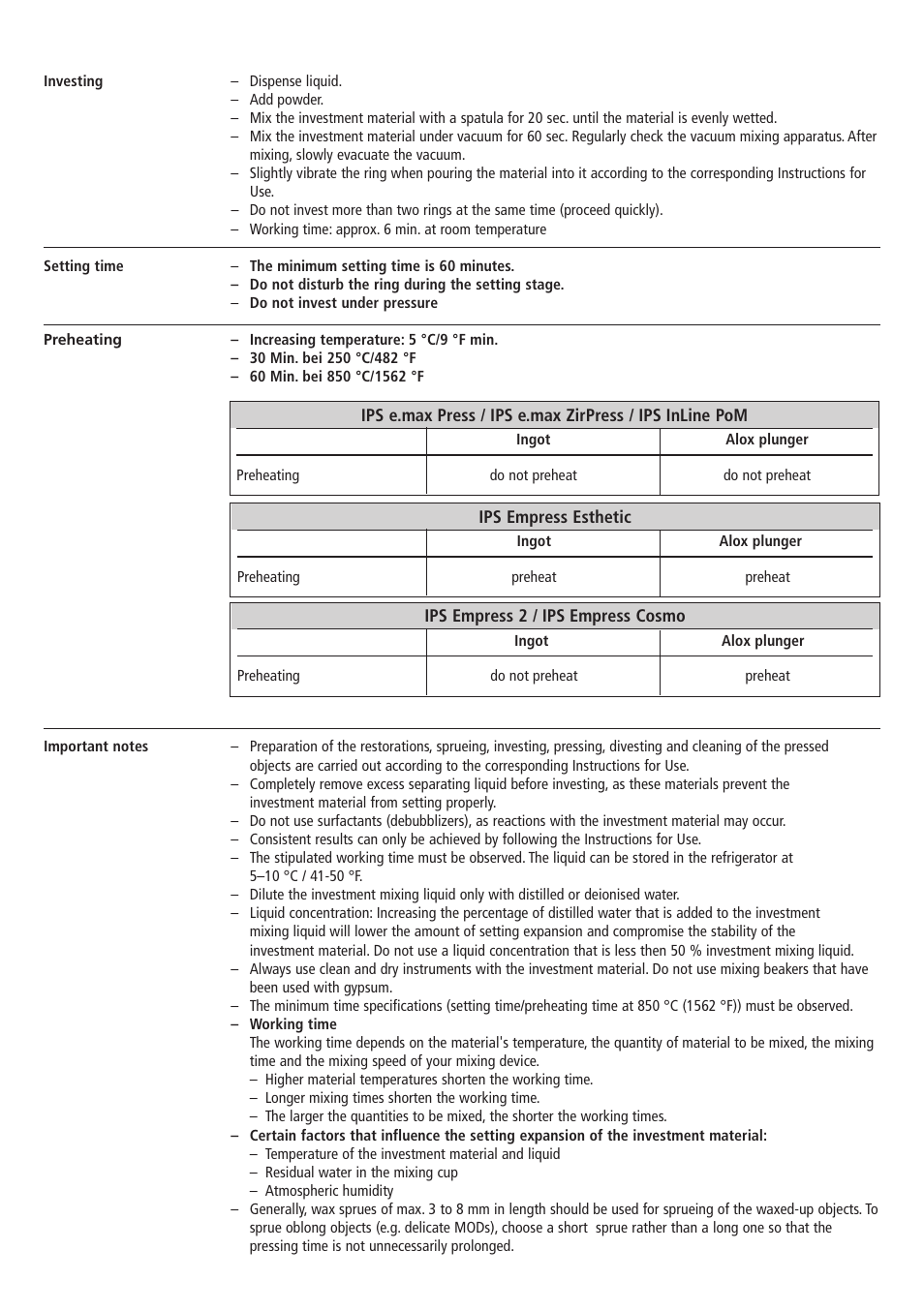 Ivoclar Vivadent IPS PressVEST v1.pdf User Manual | Page 8 / 54