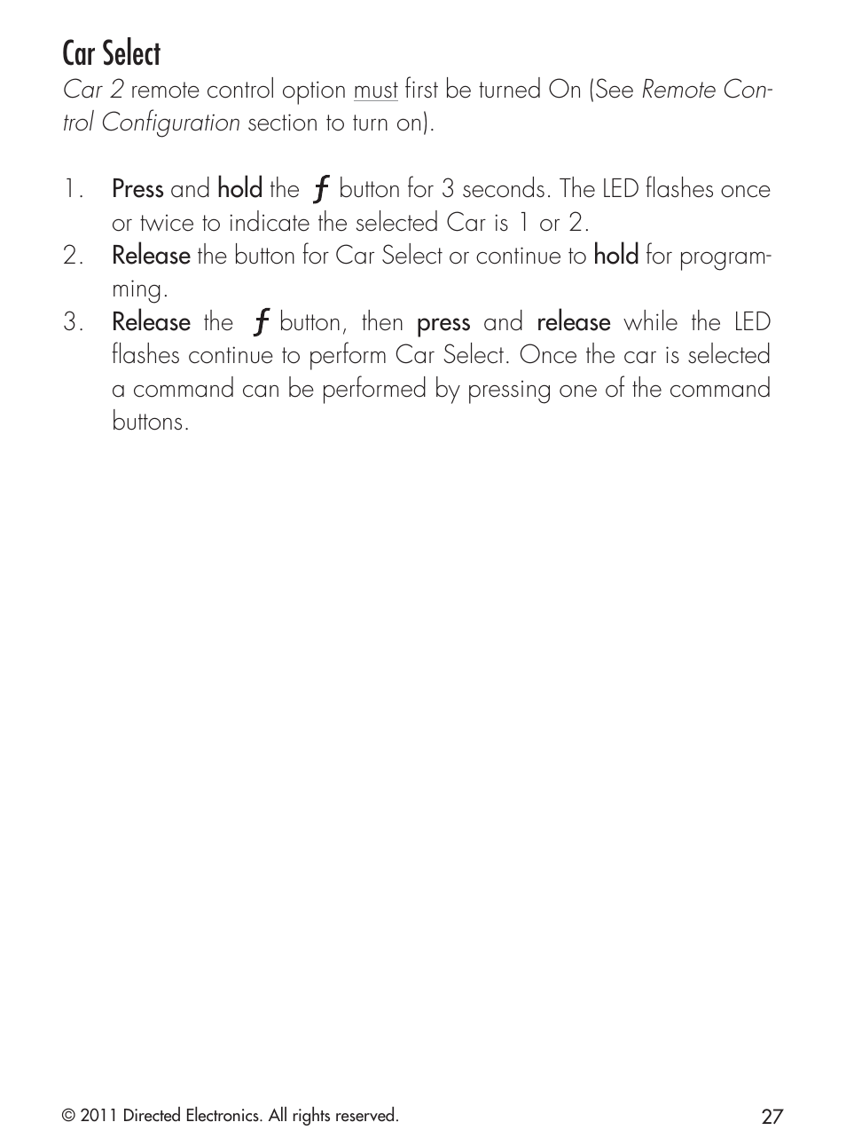 Car select | CLIFFORD 420.4X User Manual | Page 30 / 40