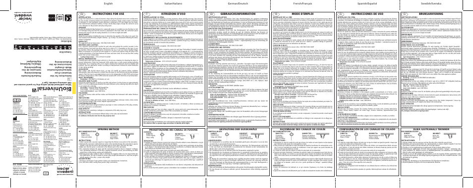 Ivoclar Vivadent BioUniversal v.2 User Manual | 2 pages