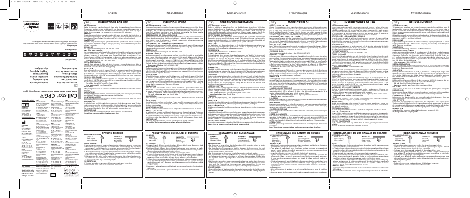 Ivoclar Vivadent Callisto CPG v.1 User Manual | 2 pages