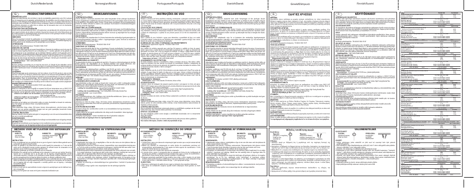 Productinformatie, Bruksanvisning, Instruções de uso | Brugsanvisning, Greek, Käyttöohjeet, Π∂™ ãƒ∏™eø, ª¤ıô‰ô˜ ùôôı¤ùëûë˜ ·áˆáòó, Valumenetelmä, Udformning af støbekanalen | Ivoclar Vivadent Capricorn 15 v.2 User Manual | Page 2 / 2