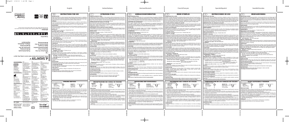 Ivoclar Vivadent IPS d.SIGN 59 v.2 User Manual | 2 pages
