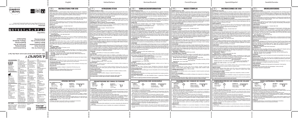 Ivoclar Vivadent IPS d.SIGN 67 v.2 User Manual | 2 pages