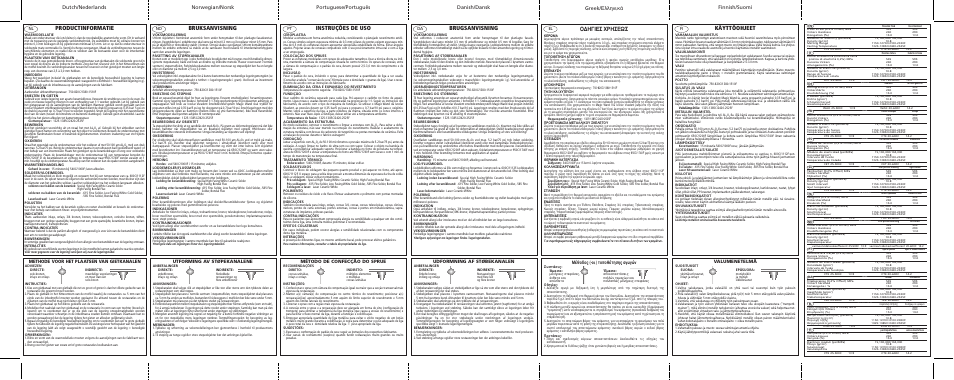 Productinformatie, Bruksanvisning, Instruções de uso | Brugsanvisning, Greek, Käyttöohjeet, Π∂™ ãƒ∏™eø, ª¤ıô‰ô˜ (-ôè) ùô ôı¤ùëûë˜ ·áˆáòó, Valumenetelmä, Udformning af støbekanalen | Ivoclar Vivadent IPS d.SIGN 67 v.2 User Manual | Page 2 / 2