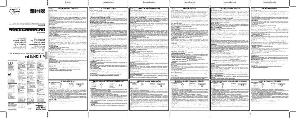 Ivoclar Vivadent IPS d.SIGN 91 v.2 User Manual | 2 pages