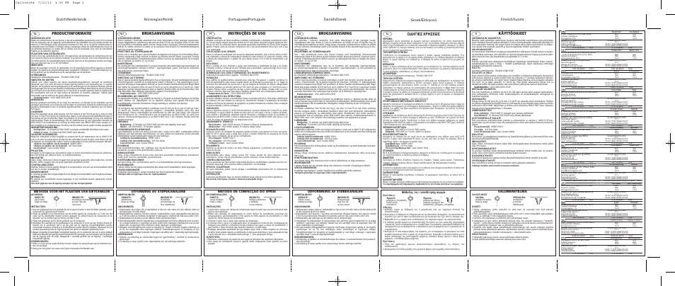 Productinformatie, Bruksanvisning, Instruções de uso | Brugsanvisning, Greek, Käyttöohjeet, Π∂™ ãƒ∏™eø, ª¤ıô‰ô˜ (-ôè) ùôôı¤ùëûë˜ ·áˆáòó, Valumenetelmä, Udformning af støbekanalen | Ivoclar Vivadent Callisto 84 v.1 User Manual | Page 2 / 2