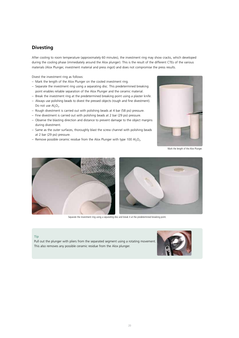 Divesting | Ivoclar Vivadent IPS e.max Press Abutment Solutions v.2 User Manual | Page 20 / 56