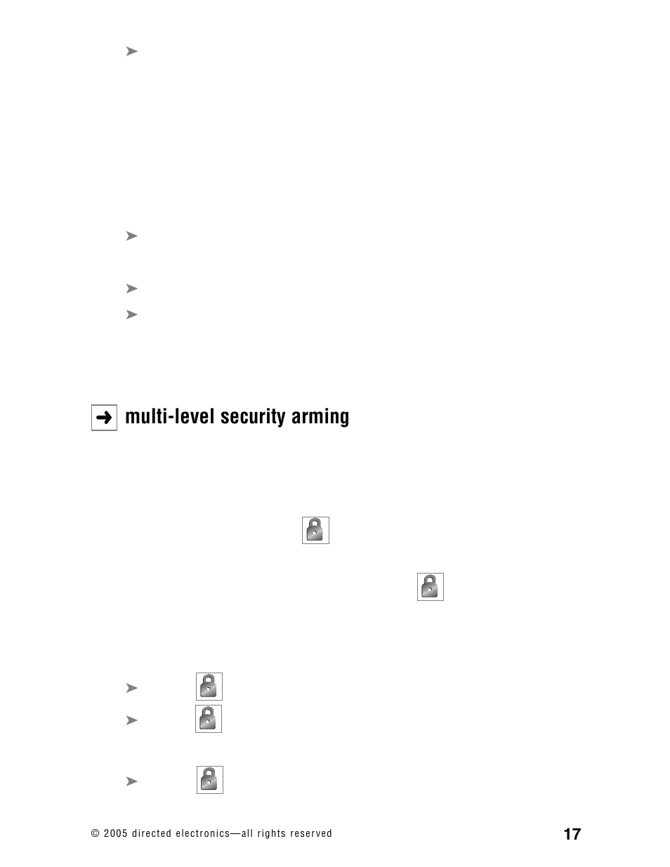 Multi-level security arming | CLIFFORD RSX3.2 User Manual | Page 20 / 52