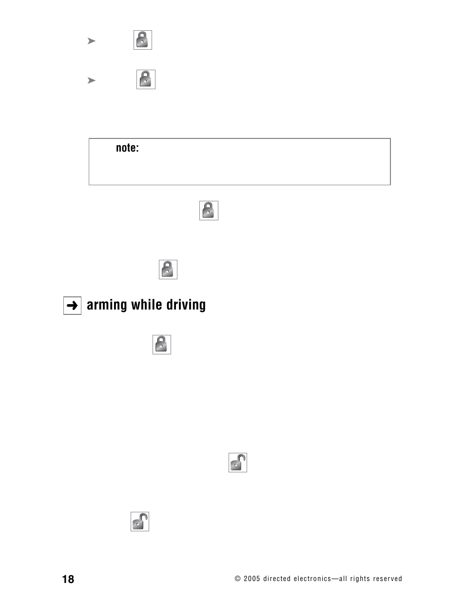Arming while driving | CLIFFORD RSX3.2 User Manual | Page 21 / 52