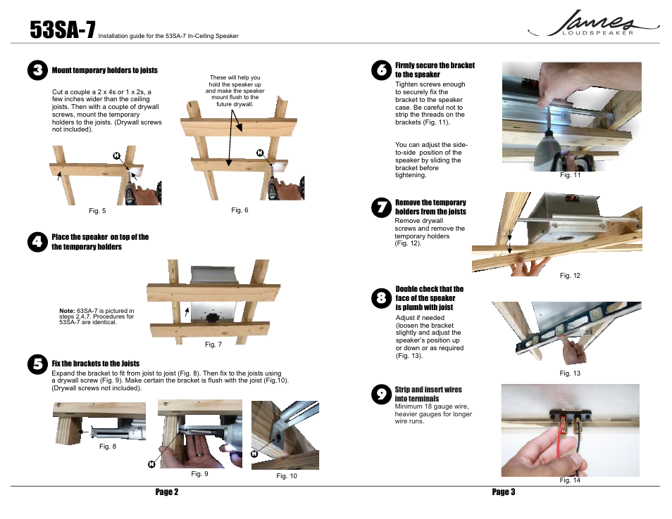 53sa-7 | James Loudspeaker 53SA-7 User Manual | Page 2 / 2
