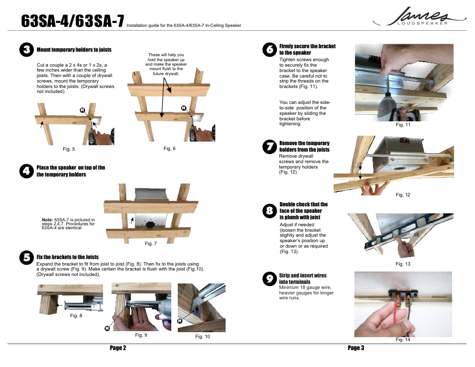 James Loudspeaker 63SA-4 User Manual | Page 2 / 2