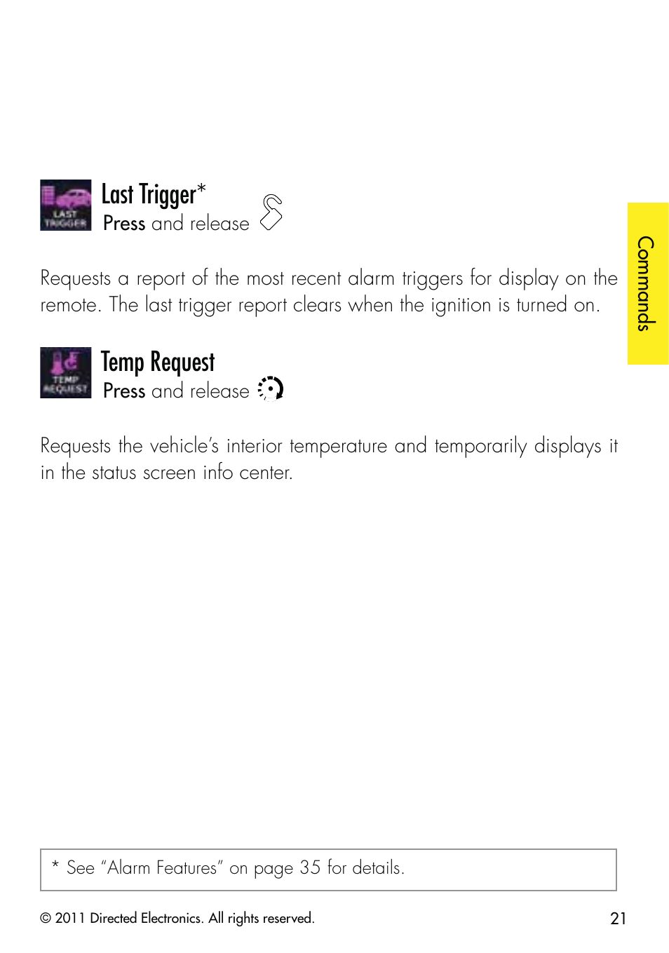 Last trigger, Temp request | CLIFFORD 590.4X User Manual | Page 24 / 69