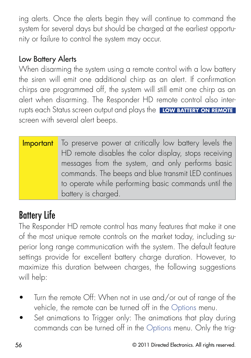 Battery life | CLIFFORD 590.4X User Manual | Page 59 / 69