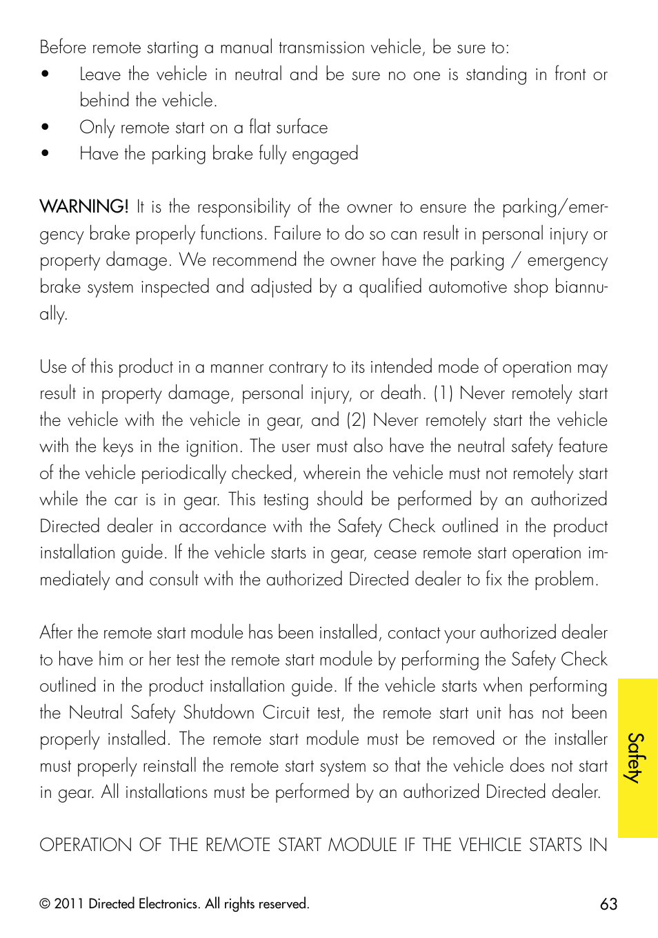 Safety | CLIFFORD 590.4X User Manual | Page 66 / 69