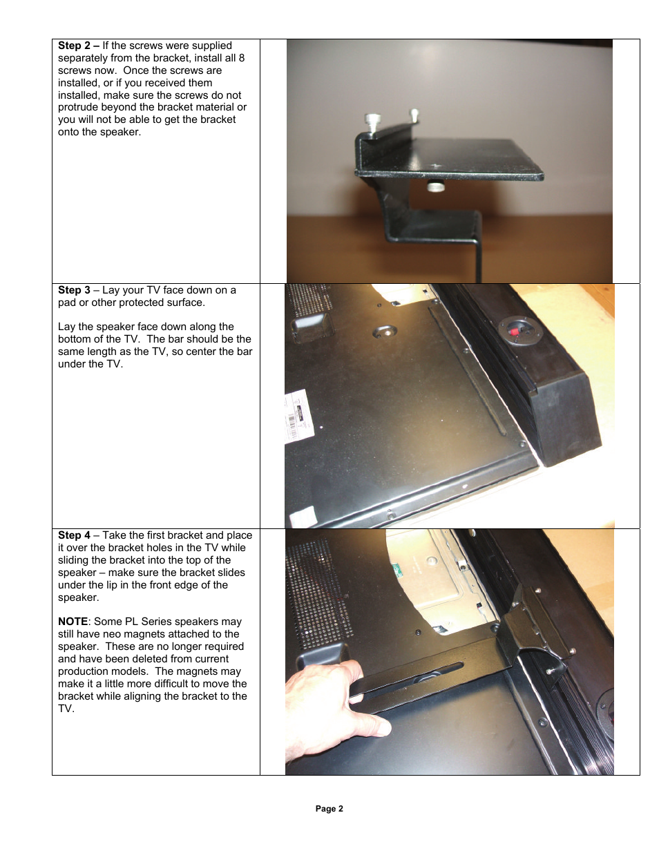 James Loudspeaker PL SERIES LCR (For shipped after July 15, 2010) User Manual | Page 2 / 5
